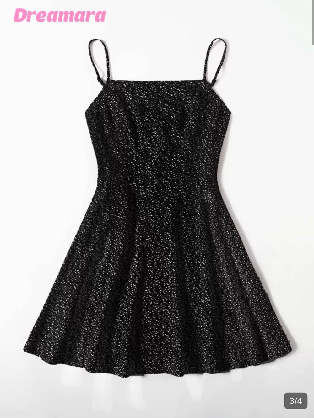 Black Sparkle A-Line Slip Dress